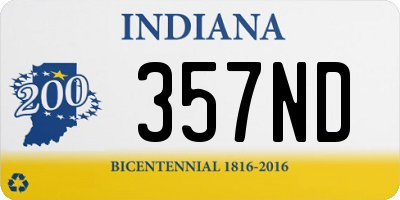 IN license plate 357ND