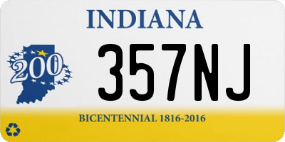 IN license plate 357NJ