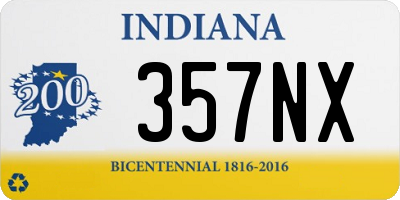 IN license plate 357NX