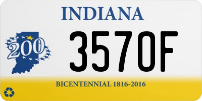 IN license plate 357OF