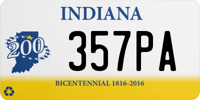 IN license plate 357PA