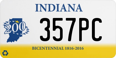 IN license plate 357PC