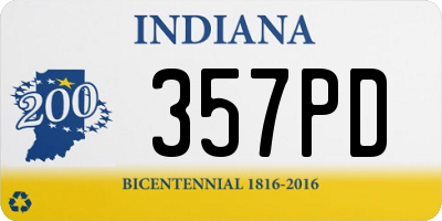 IN license plate 357PD