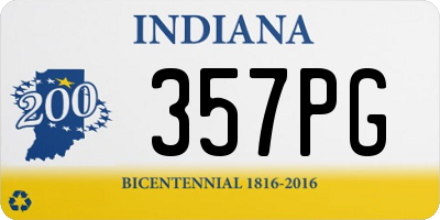 IN license plate 357PG