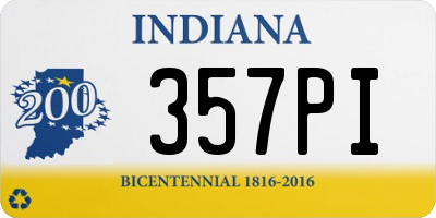 IN license plate 357PI