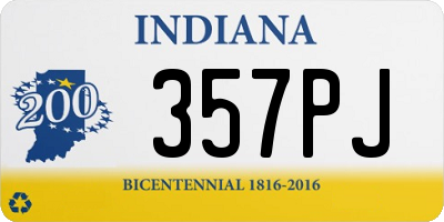 IN license plate 357PJ