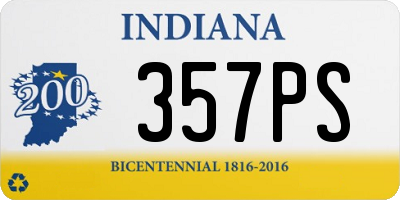 IN license plate 357PS