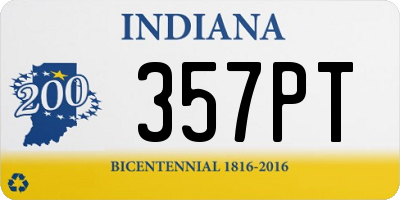 IN license plate 357PT