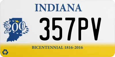 IN license plate 357PV