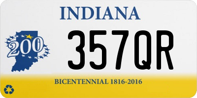 IN license plate 357QR