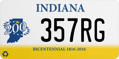 IN license plate 357RG