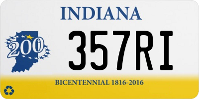 IN license plate 357RI