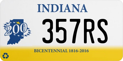 IN license plate 357RS