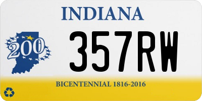 IN license plate 357RW