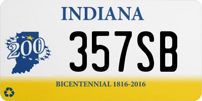 IN license plate 357SB