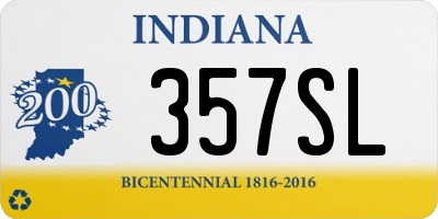 IN license plate 357SL