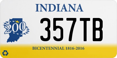 IN license plate 357TB