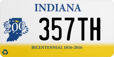 IN license plate 357TH