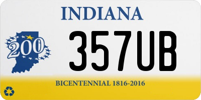 IN license plate 357UB