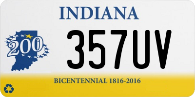 IN license plate 357UV