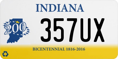 IN license plate 357UX