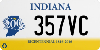 IN license plate 357VC