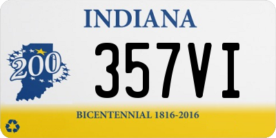 IN license plate 357VI