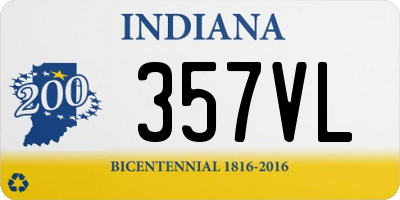 IN license plate 357VL