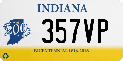 IN license plate 357VP