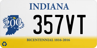 IN license plate 357VT