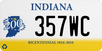 IN license plate 357WC