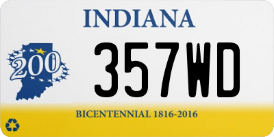 IN license plate 357WD