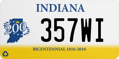 IN license plate 357WI