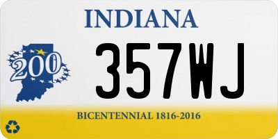 IN license plate 357WJ