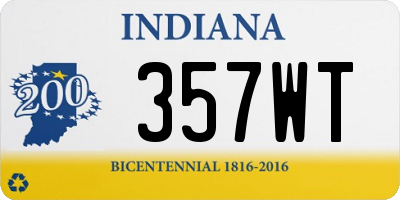 IN license plate 357WT