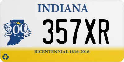 IN license plate 357XR