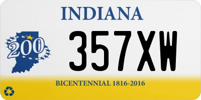 IN license plate 357XW