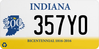 IN license plate 357YO