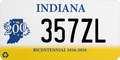 IN license plate 357ZL