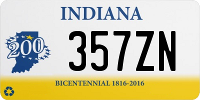 IN license plate 357ZN