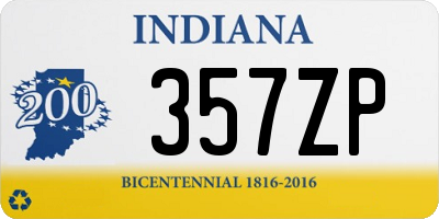 IN license plate 357ZP