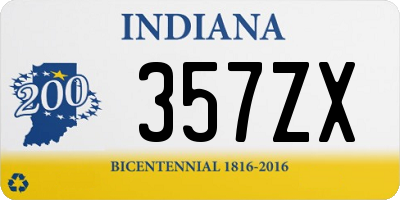 IN license plate 357ZX