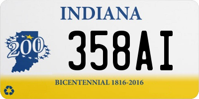 IN license plate 358AI