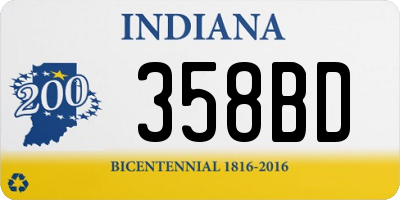 IN license plate 358BD