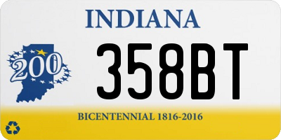 IN license plate 358BT