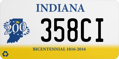 IN license plate 358CI