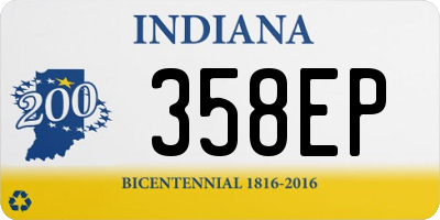 IN license plate 358EP