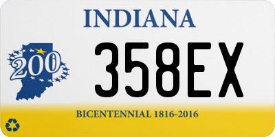 IN license plate 358EX