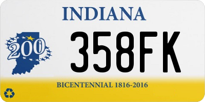 IN license plate 358FK