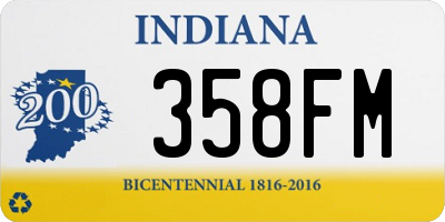 IN license plate 358FM